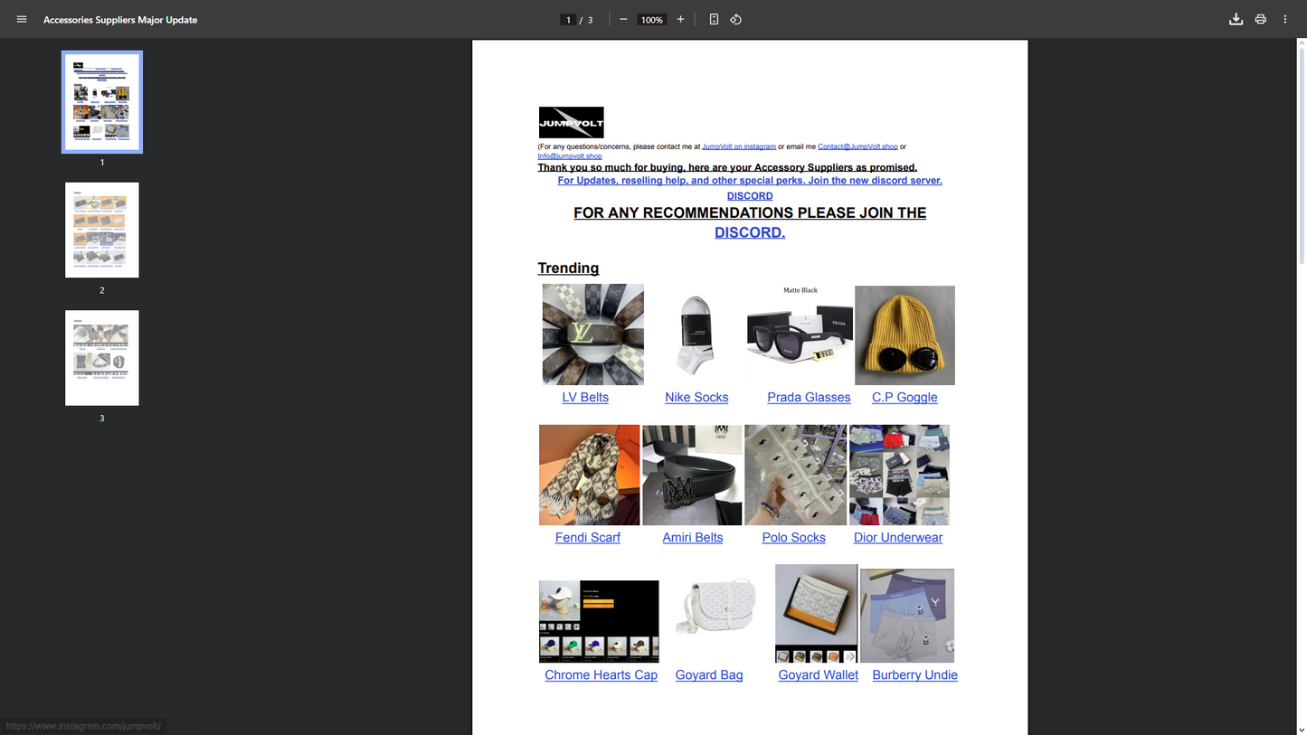 Accessory Suppliers