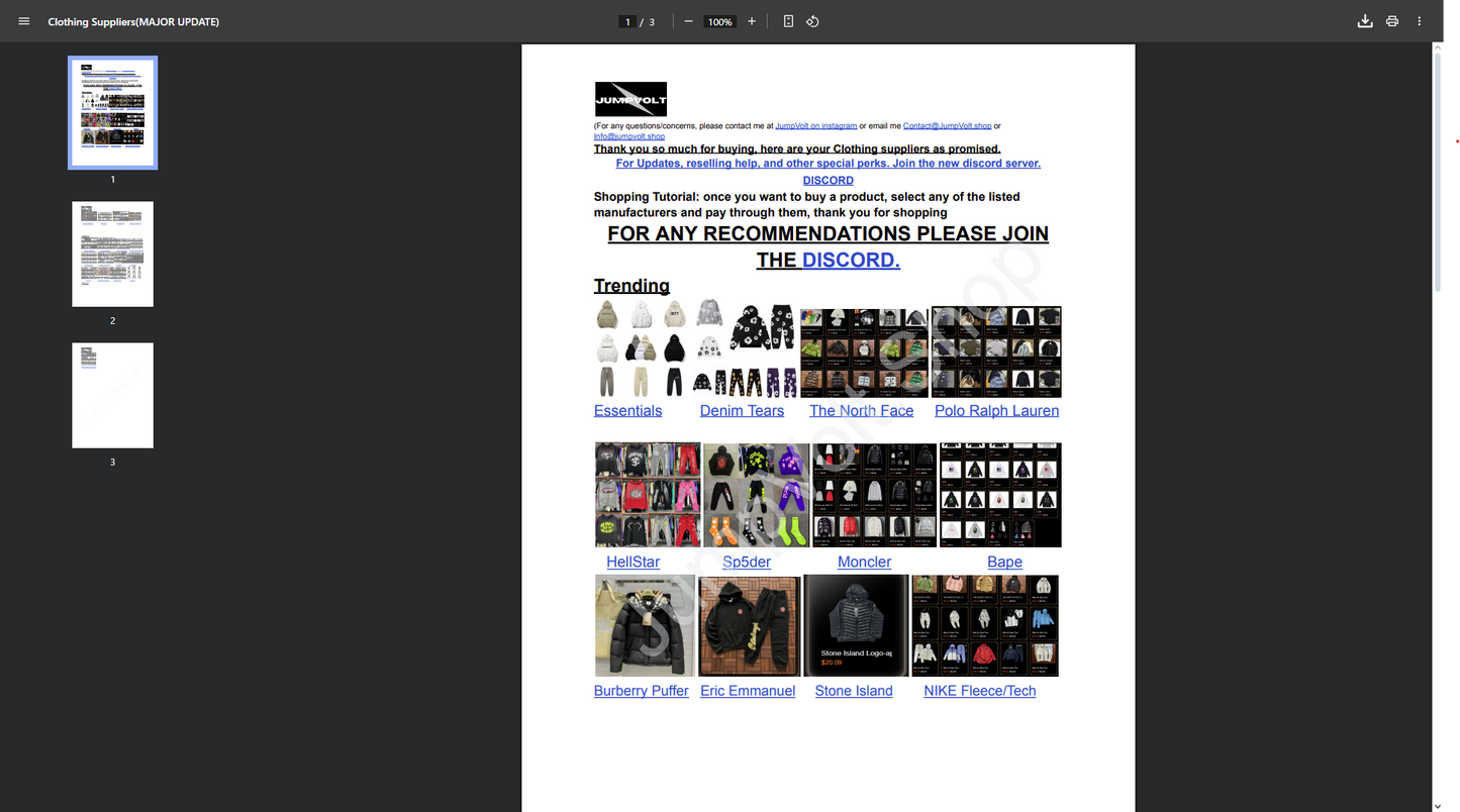 Clothing Suppliers