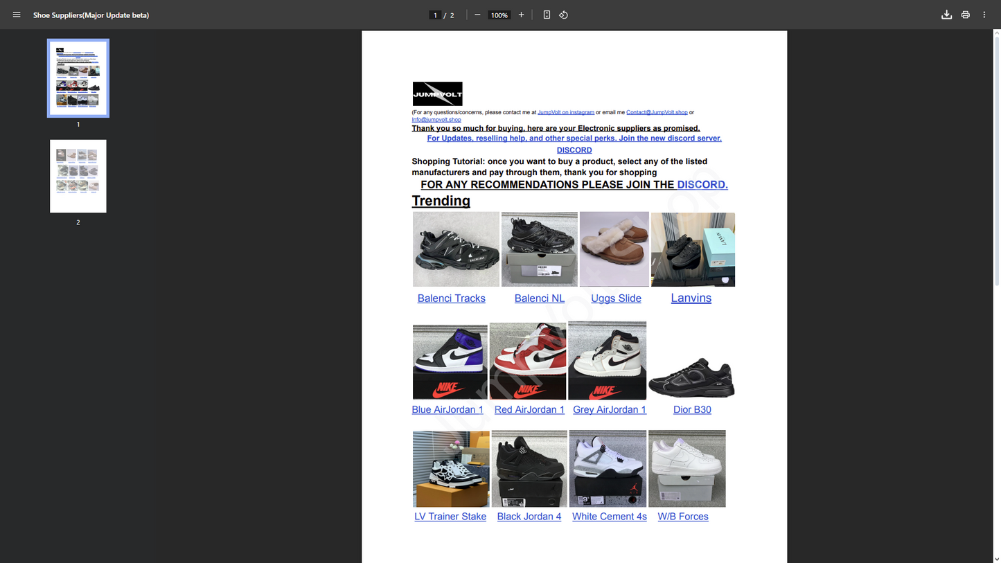 Shoe Suppliers
